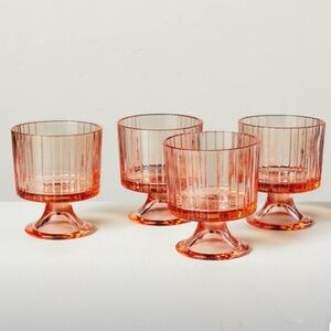 8oz Fluted Glass Parfait Cup Pink - Hearth & Hand™ with Magnolia brand new